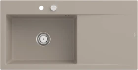 Villeroy & Boch Subway Style 60 Einbau Becken links mit Ablauffernbedienung almond