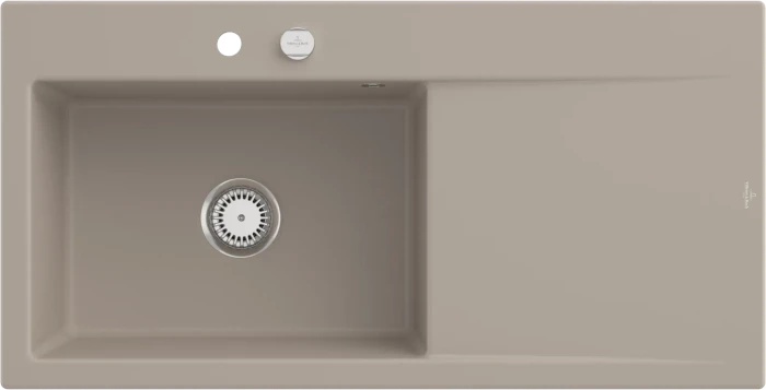 Villeroy & Boch Subway Style 60 Einbau Becken links mit Ablauffernbedienung almond