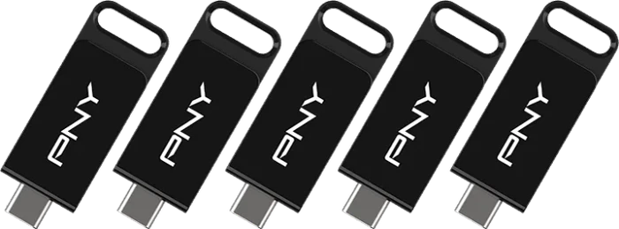 PNY Elite Type-C 64GB, USB-C, USB 3.2 Gen 1×1, 5er-Pack
