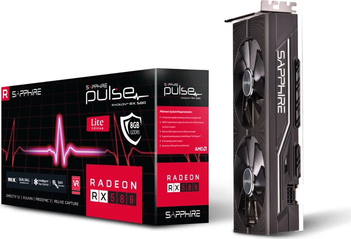 Sapphire Pulse Radeon RX 580 8G G5 OC Lite, 8GB GDDR5, 2x HDMI, 2x DP, lite retail