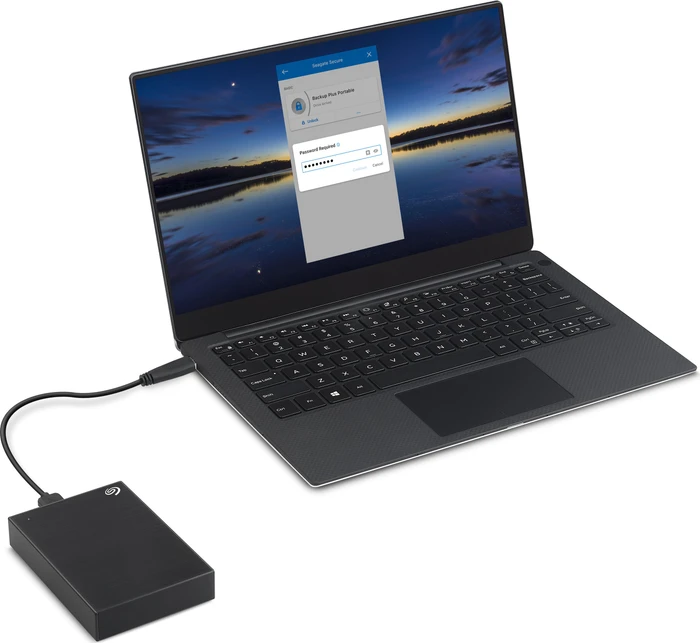 Seagate One Touch Portable HDD with Password, Black, 5TB, +Rescue, USB 3.0 Micro-B