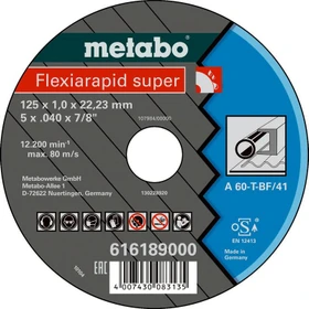 Metabo Flexiarapid Super Stahl A 60-T Trennscheibe gerade, 115x1x22.23mm, 25 Stück