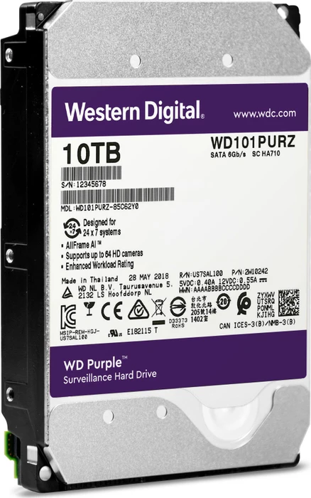 Western Digital WD Purple 10TB, 24/7, 512e / 3.5" / SATA 6Gb/s