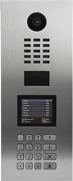 DoorBird D21DKV IP Video Türstation für Mehrfamilienhäuser/Gebäudekomplexe, Keypad Modul, Display Modul, Edelstahl V4A, gebürstet