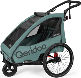 Qeridoo QUPA 2 Plus Fahrradanhänger mineral blue (Modell 2024)