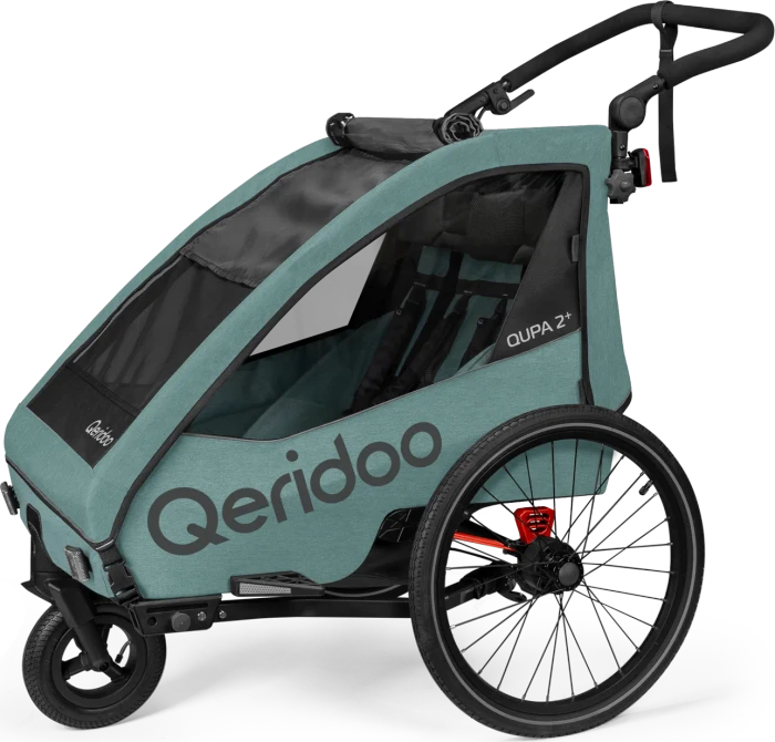 Qeridoo QUPA 2 Plus Fahrradanhänger mineral blue (Modell 2024)