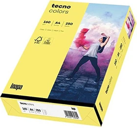 inapa tecno colors Universalpapier mittelgelb, A4, 160g/m², 250 Blatt