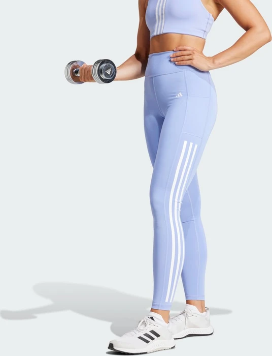 adidas Optime 3-Streifen Full-Length Hose lang blue spark (Damen)