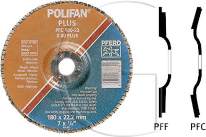 Pferd PFC 125 Z 40 PSF STEELOX POLIFAN Fächerschleifscheibe K40, 125x22.23mm, 10 Stück