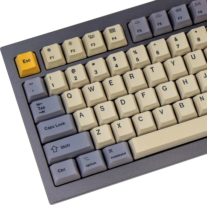 Keychron Q1/Q2/K2 OEM Dye-Sub Keycap-Set Wheat Gray, Kunststoff (PBT), Wheat Gray, gelb/grau/beige, 97 Tasten (83+14), ANSI-US