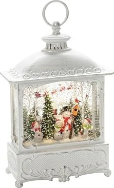 Konstsmide Motiv Laterne Weihnachtsmänner mit Vögeln 30cm altweiß LED 1x warmweiß