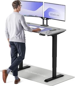 Desktronic HomePro Sitz-Steh-Schreibtisch 120x60cm grau/schwarz