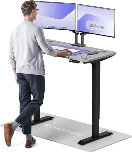 Desktronic HomePro Sitz-Steh-Schreibtisch 120x60cm grau/schwarz