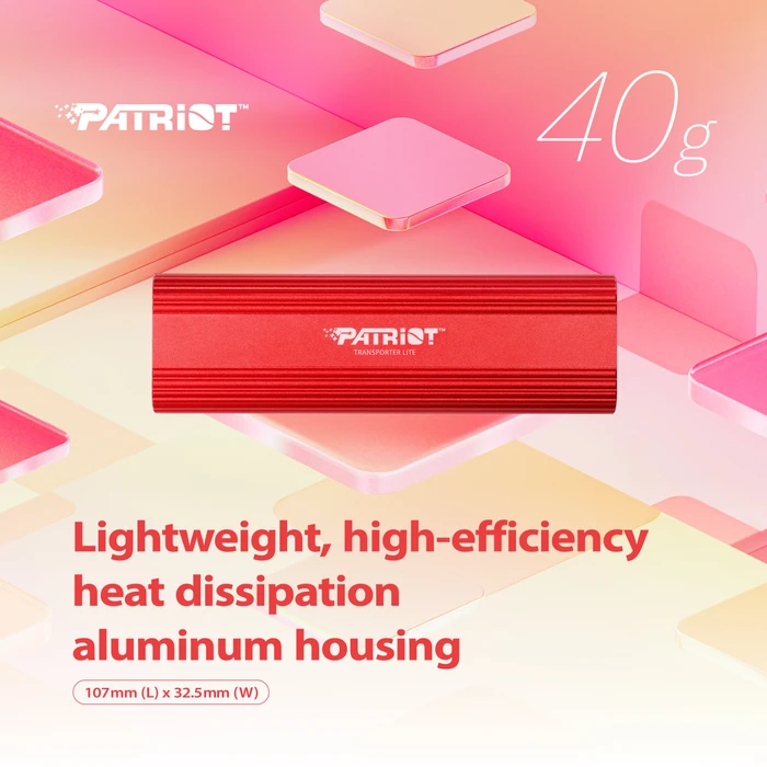 Patriot Transporter Lite External Portable SSD, rot, 2TB, USB-C 3.1