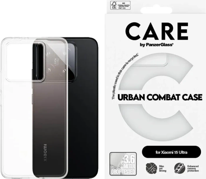 PanzerGlass Care Flagship Case Urban Combat für Xiaomi 15 Ultra transparent