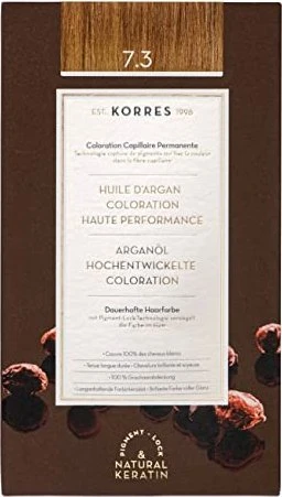 Korres Argan Oil Permanent Hair Colorant Haarfarbe 7.3 honigblond gold