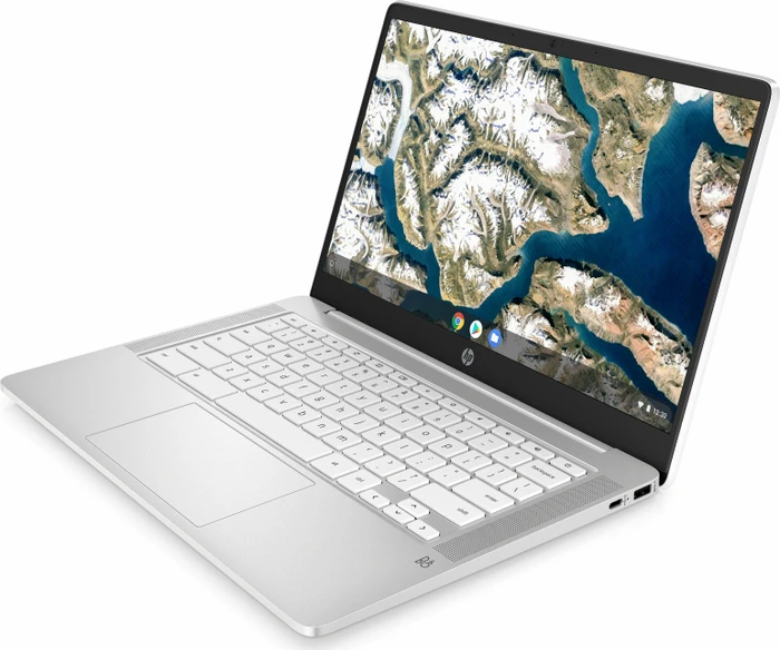 HP Chromebook 14a-na0005nf, Ceramic White, Celeron N4000, 4GB RAM, 32GB Flash, DE