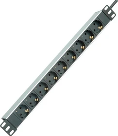 Roline / Secomp Roline 19" PDU Steckdosenleiste, 1HE, 8-fach, 250V, grau, 2m