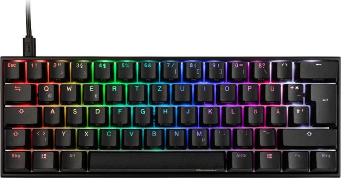 Ducky Mecha Mini PBT, schwarz, MX RGB BROWN, USB, DE