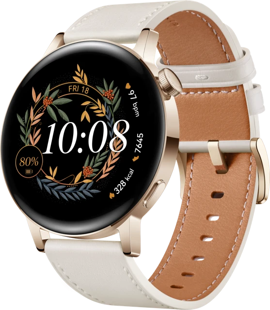 Huawei Watch GT 3 Elegant 42mm Light Gold White Leather