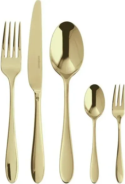 Sambonet Velvet Edelstahl PVD Besteck-Set champagner, 30-tlg.