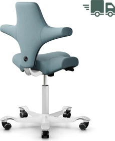 HAG Capisco 8106 Wollstoff Select Sattelstuhl, hellblau, Gestell weiß