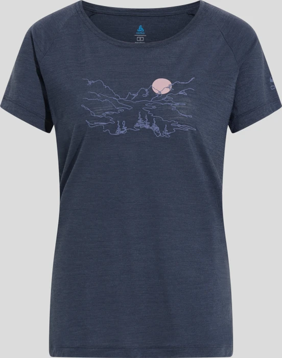 Odlo Ascent Performance 130 Funktionsshirt kurzarm india ink melange (Damen)