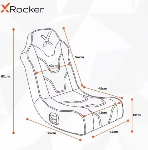 X Rocker Chimera RGB 2.0 Neo Motion LED Floor Rocker Gaming-Bodensessel für Kinder/Jugendliche, schwarz