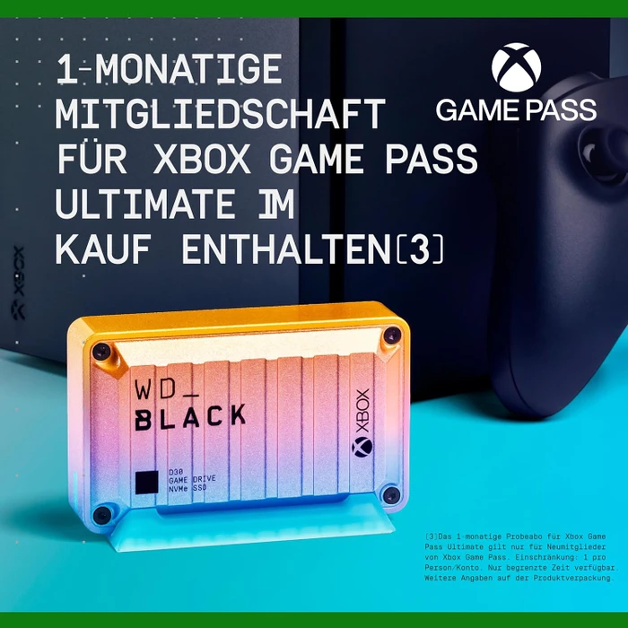 Western Digital WD_BLACK D30 Game Drive SSD for Xbox - Limited, 1TB, USB-C 3.1