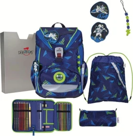 DerDieDas ErgoFlex Light Exklusiv LED Moon Mission Schultaschen-Set, 5-tlg.