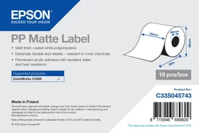 Epson Endlosetiketten PP Matte, 76mm, 29m, weiß, matt, 1 Rolle (1 Etiketten)