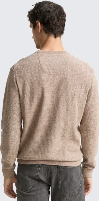 Tom Tailor Bio-Baumwolle Strickpullover brown offwhite twotone (Herren)