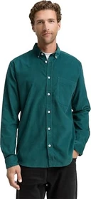 Tom Tailor Regular Fit Cord mit Bursttasche Hemd langarm jasper green (Herren)
