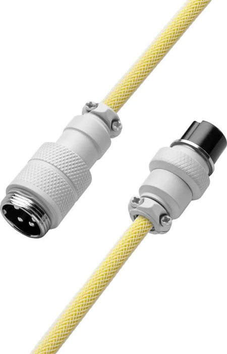CableMod Pro Coiled Keyboard Cable USB Micro-B auf USB-A, Tastaturkabel (Spiral-Textilkabel), 1.5m, Lemon Ice