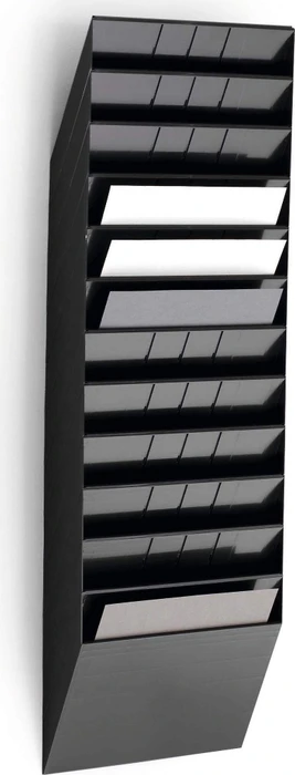 Durable Flexiboxx 12 Prospekthalter, 12 Fächer, A4, quer, schwarz
