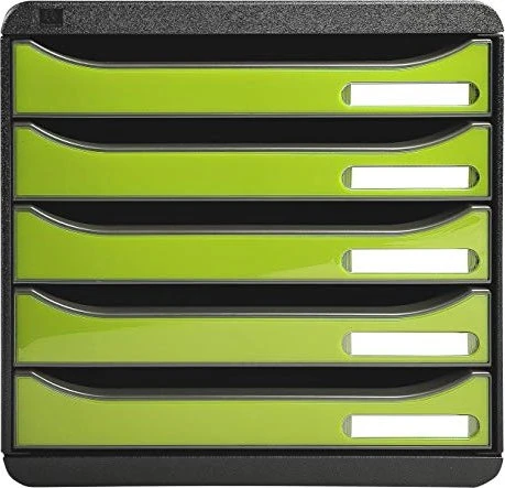 Exacompta Big Box Plus Schubladenbox, 5 Schubladen, anisgrün/schwarz