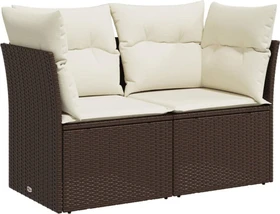 vidaXL Gartensofa/Gartenbox mit Kissen 124cm 2-Sitzer braun