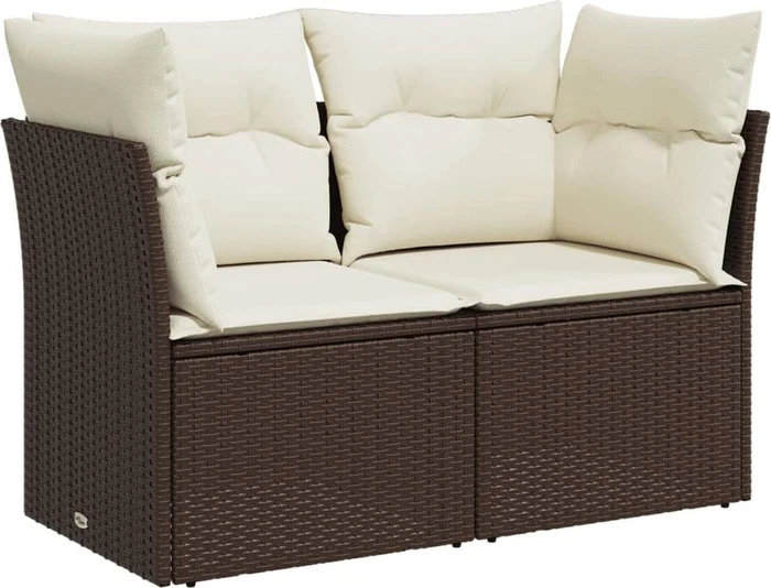 vidaXL Gartensofa/Gartenbox mit Kissen 124cm 2-Sitzer braun