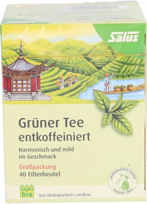 Salus Grüner Tee entkoffeiniert Beutel, 40 Stück