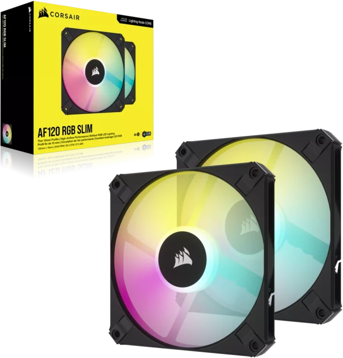 Corsair AF Series iCUE AF120 RGB Slim Twin Pack, schwarz, 120mm, 2er-Pack
