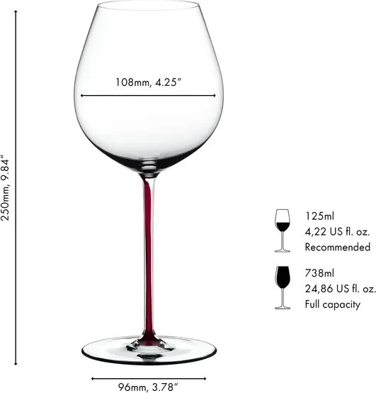 Riedel Fatto A Mano Pinot Noir Rotweinglas drachenrot