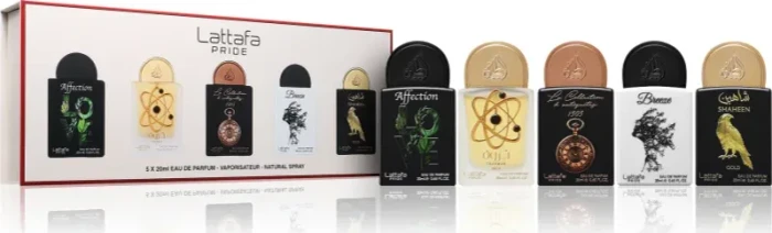 Lattafa Pride Collection Nr. 1 EdP Pride Affection + Pride Tharwah Gold + Pride La Collection + Pride Breeze + Pride Shaheen 20ml Duftset
