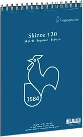 Hahnemühle Skizze 120 Skizzenblock Spiralbindung, A4, 50 Blatt