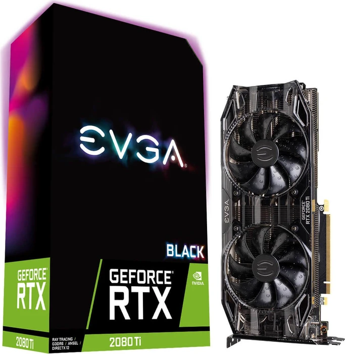 EVGA GeForce RTX 2080 Ti Black Edition Gaming, 11GB GDDR6, HDMI, USB-C, 3x DP
