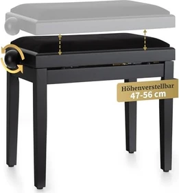 Classic Cantabile Pianobank schwarz matt