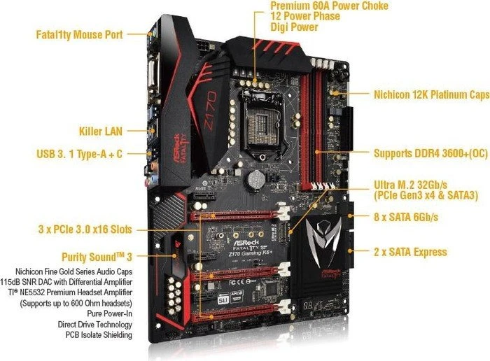 ASRock Fatal1ty Z170 Gaming K6 (Intel 1151)