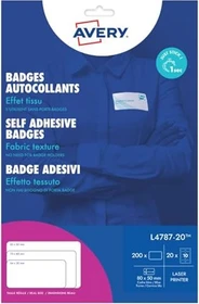 Avery-Zweckform Namensetiketten, 80x50mm, ablösbar, weiß/blau, 20 Blatt (200 Etiketten)