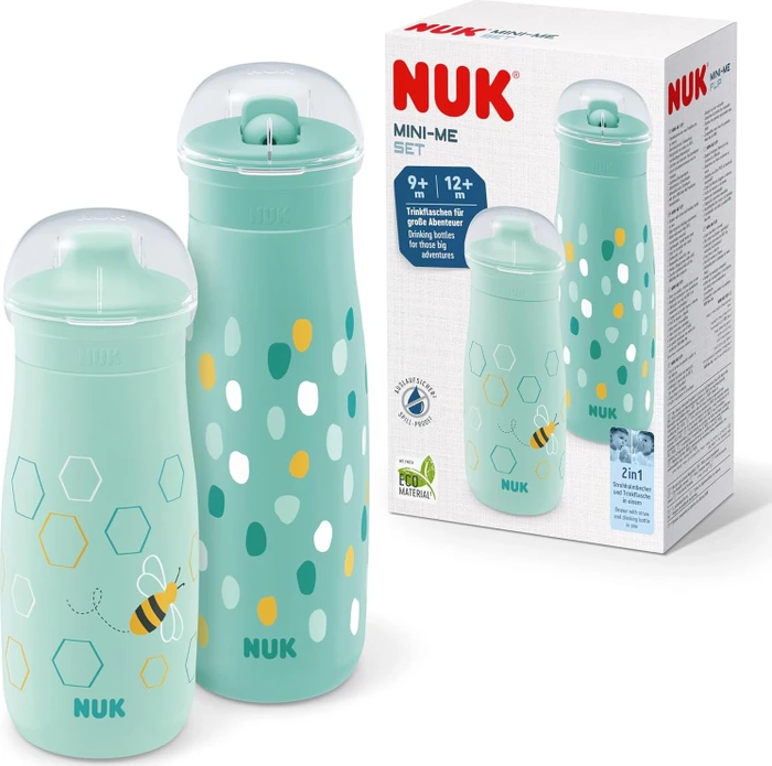 NUK Mini-Me Sip & Flip Trinkflaschen-Set, 9+M, minze (10225336)