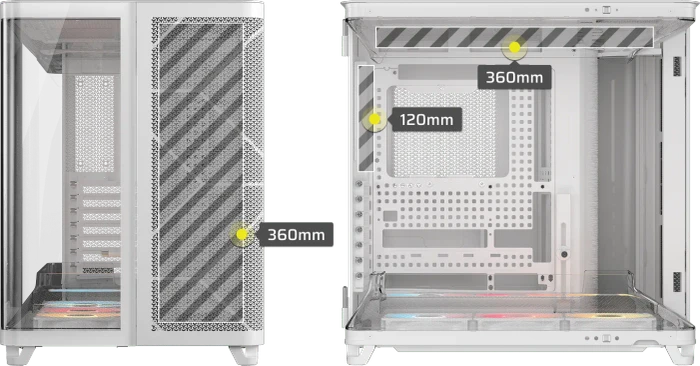 Corsair Air 5400 RS-R ARGB White, weiß, Glasfenster