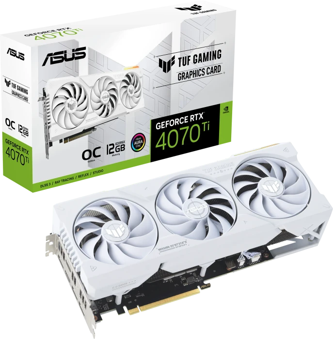 ASUS TUF Gaming GeForce RTX 4070 Ti OC, TUF-RTX4070TI-O12G-WHITE-GAMING, 12GB GDDR6X, 2x HDMI, 3x DP